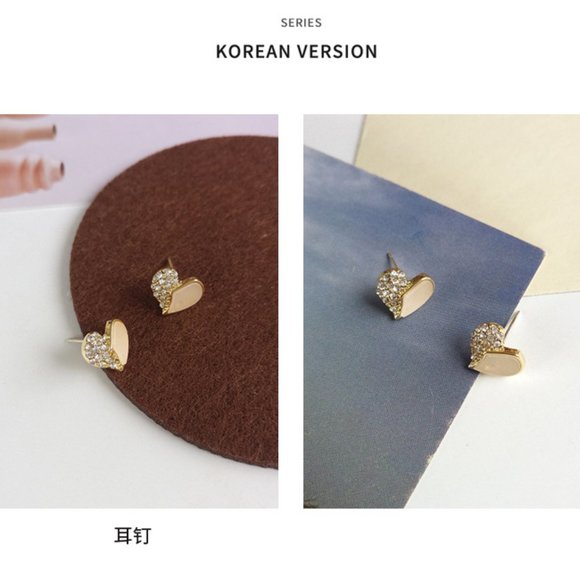 💙Unique Rhinestone Shell Hearts Stud Earrings - Picture 7 of 11